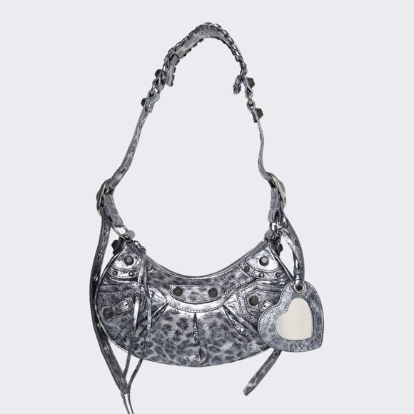 Balenciaga LE CAGOLE XS Metallic Leopard Stud Shoulder Crossbody Mini Bag - Picture 1 of 16